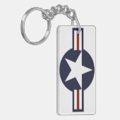 統一された州アメリカ国旗の丸のシンボル キーホルダー (正面左)