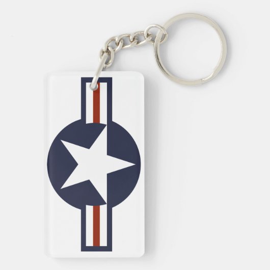 統一された州アメリカ国旗の丸のシンボル キーホルダー (裏面)
