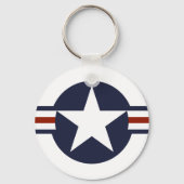 統一された州アメリカ国旗の丸のシンボル キーホルダー (正面)