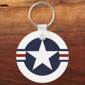 統一された州アメリカ国旗の丸のシンボル キーホルダー (正面)