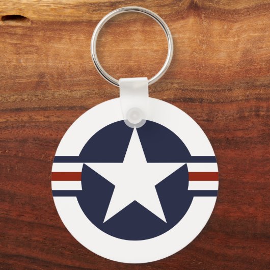 統一された州アメリカ国旗の丸のシンボル キーホルダー (正面)