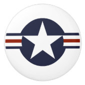 統一された州アメリカ国旗の丸のシンボル セラミックノブ (正面)