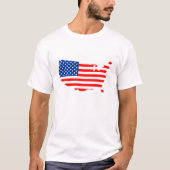 統一された州アメリカ国旗図形ラベル Tシャツ (正面)