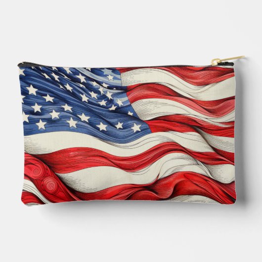 統一された州アメリカ国旗 アクセサリーポーチ (裏面)