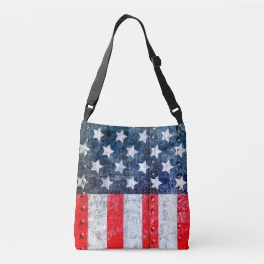 統一された州アメリカ国旗 クロスボディバッグ (裏面)