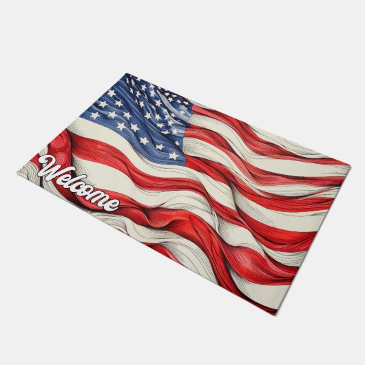 統一された州アメリカ国旗 ドアマット (アングル)