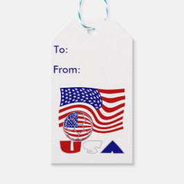 統一された州アメリカ国旗USAサッカーボール ギフトタグ