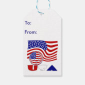 統一された州アメリカ国旗USAサッカーボール ギフトタグ (裏面)