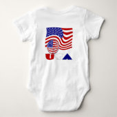 統一された州アメリカ国旗USAサッカーボール ベビーボディスーツ (裏面)