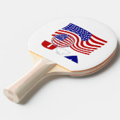統一された州アメリカ国旗USAサッカーボール 卓球ラケット (正面アングル)