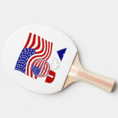 統一された州アメリカ国旗USAサッカーボール 卓球ラケット (横)