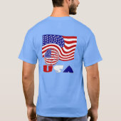 統一された州アメリカ国旗USAサッカーボール Tシャツ (裏面)