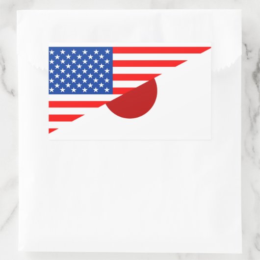 統一された州アメリカ日本半旗アメリカ国 長方形シール (バッグ)