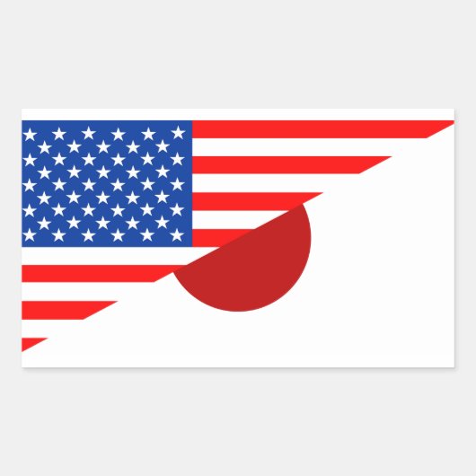 統一された州アメリカ日本半旗アメリカ国 長方形シール (正面)