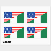 統一された州アメリカ・ナイジェリア半旗アメリカ合衆国 長方形シール (シート)