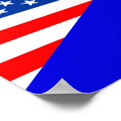 統一された州アメリカ・ボスニア・ヘルツェゴビナ半旗 ポスター (角)