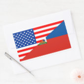 統一された州アメリカhaiti half flag usa country 長方形シール (封筒)