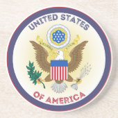 統一された州シ素晴らしール円の形状 コースター (正面)