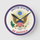 統一された州シ素晴らしール円の形状 ラウンド壁時計 (正面)