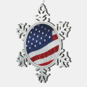 統一された州フラグオーナメント スノーフレークピューターオーナメント (右)