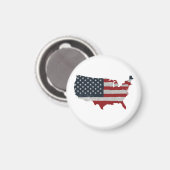 統一された州フラグレトロ マグネット (正面/裏面)