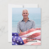 統一された州フラグ葬儀の写真 サンキューカード (正面)