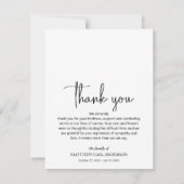 統一された州フラグ葬儀の写真 サンキューカード (裏面)