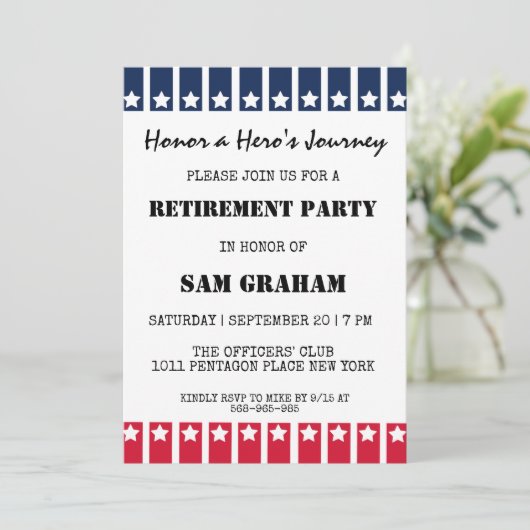 統一された州フラグ軍隊退職招待状 招待状 (スタンド正面)