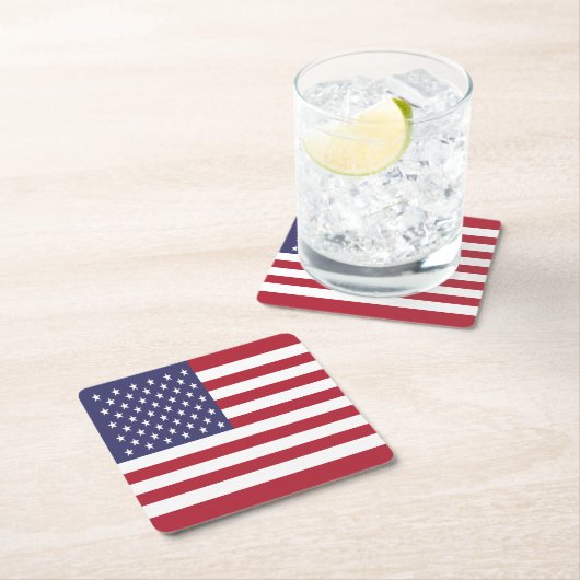 統一された州フラグ スクエアペーパーコースター (インサイチュ)