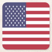 統一された州フラグ スクエアペーパーコースター (正面)