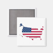 統一された州フラグ – マップ マグネット (正面/裏面)