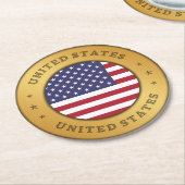 統一された州フラグ ラウンドペーパーコースター (アングル)