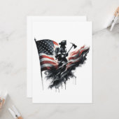 統一された州フラグ。消防士 カード (正面/裏面インサイチュ)