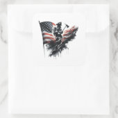 統一された州フラグ。消防士 スクエアシール (バッグ)