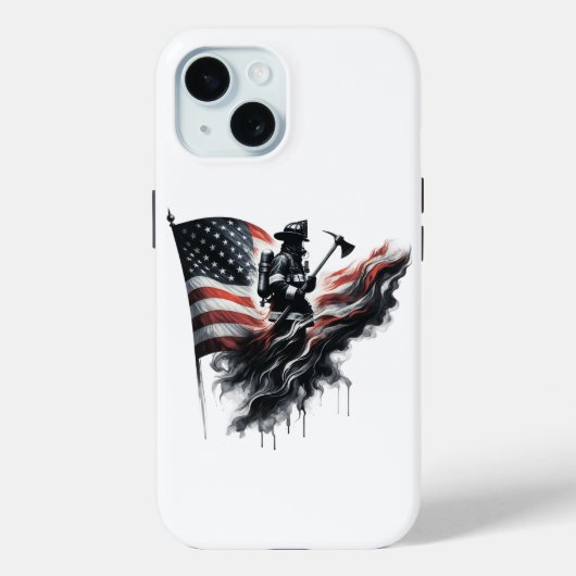 統一された州フラグ。消防士 Case-Mate iPhoneケース (裏面)