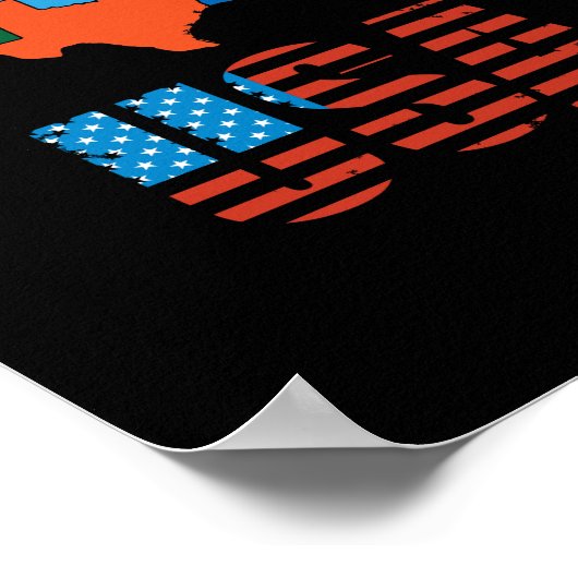 統一された州マップすべての州カラフルUSA ポスター (角)