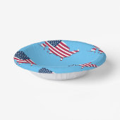 統一された州マップとフラグの白い赤い青のパターン ペーパーボウル (傾斜あり)