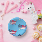 統一された州マップとフラグの白い赤い青のパターン ペーパーボウル (パーティー)