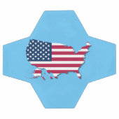 統一された州マップとフラグ赤白青 サッカーボール (フラット)