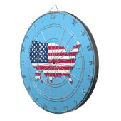 統一された州マップとフラグ赤、白と青 ダーツボード (正面右)