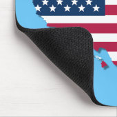 統一された州マップとフラグ赤、白と青 マウスパッド (コーナー)