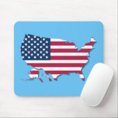 統一された州マップとフラグ赤、白と青 マウスパッド (マウス)