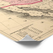 統一された州マップとポニー表現ルート ポスター (角)