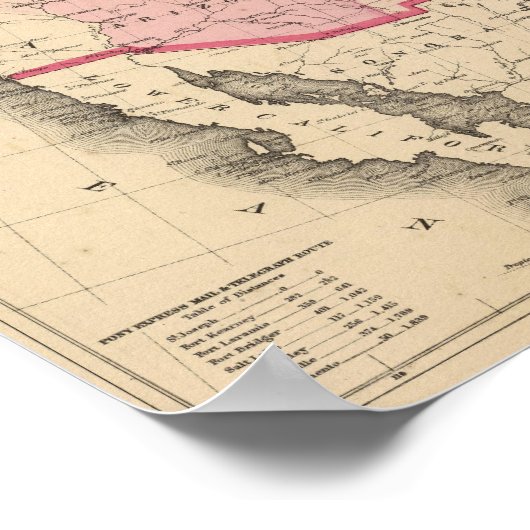 統一された州マップとポニー表現ルート ポスター (角)