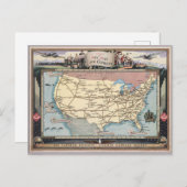 統一された州マップ天窓を空輸表現 ポストカード (正面/裏面)