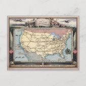 統一された州マップ天窓を空輸表現 ポストカード (正面)