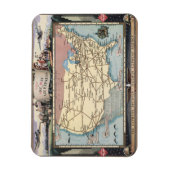 統一された州マップ天窓を空輸表現 マグネット (縦)