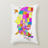 統一された州マップ州名と大文字 アクセントクッション (正面(垂直))