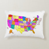 統一された州マップ州名と大文字 アクセントクッション (裏面)