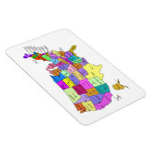 統一された州マップ州名と大文字 マグネット (右側)